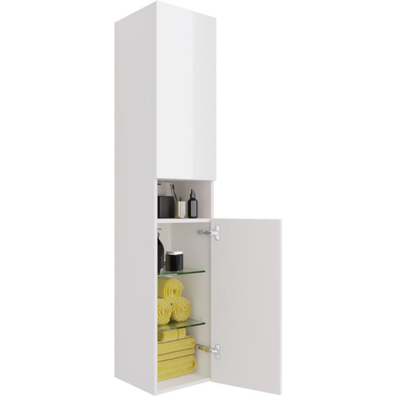 Пенал подвесной Dreja Perfecto 35 см 99.0809, белый глянец - фото 8