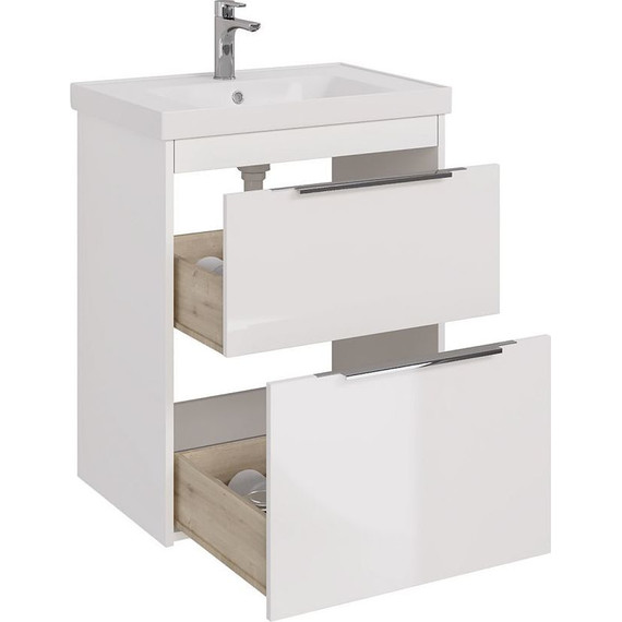 Тумба подвесная с раковиной Dreja Prime 70 см 99.9301, белый глянец - фото 6