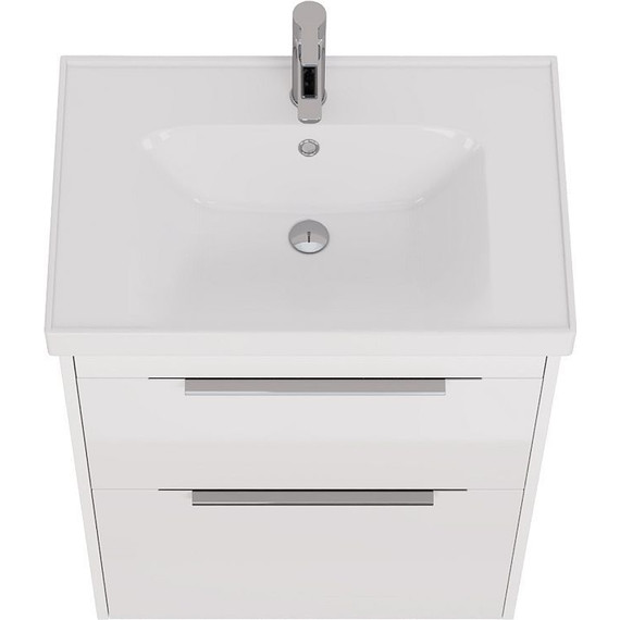 Тумба подвесная с раковиной Dreja Prime 70 см 99.9301, белый глянец - фото 8