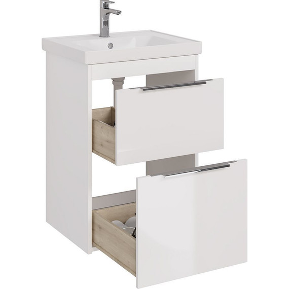 Тумба подвесная с раковиной Dreja Prime 60 см 99.9300, белый глянец - фото 5