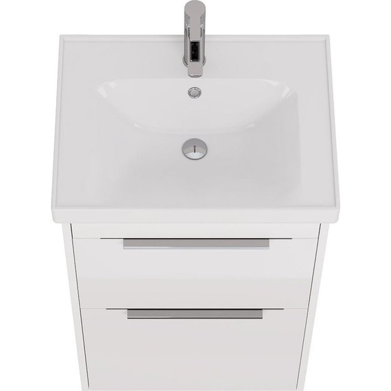 Тумба подвесная с раковиной Dreja Prime 60 см 99.9300, белый глянец - фото 7