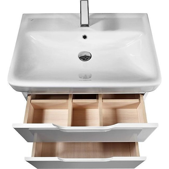 Тумба подвесная с раковиной Dreja Q 55 см 99.0007, белый глянец - фото 3