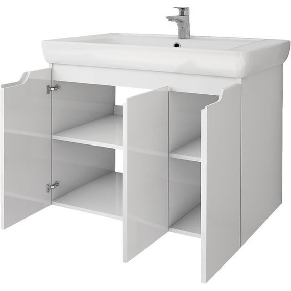 Тумба напольная с раковиной Dreja Q Plus 80 см 99.1006, белый глянец - фото 5