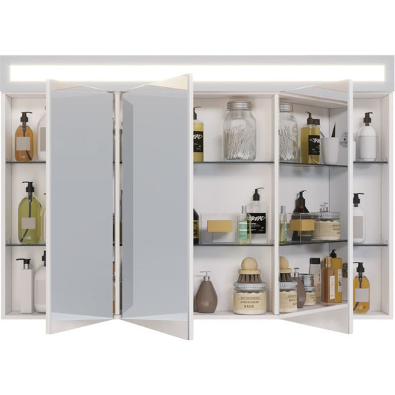 Зеркало-шкаф Dreja Uni Led 120 см 99.9013, белый глянец - фото 5