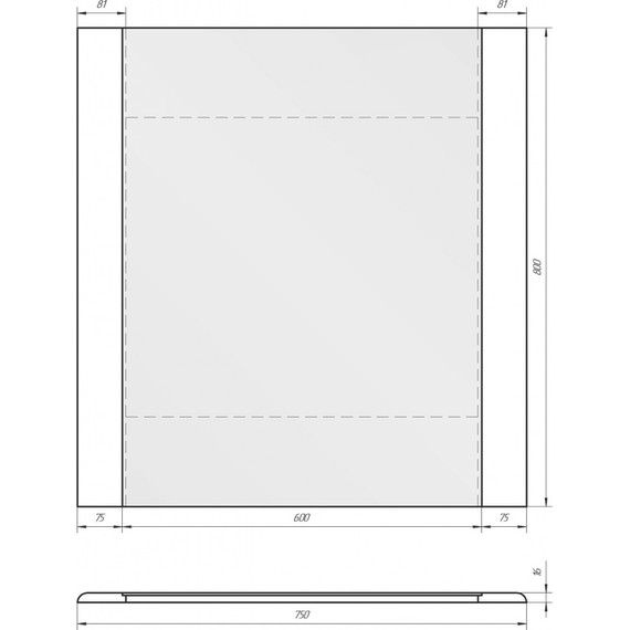 Зеркало Dreja Uni 75 см 99.9005, белый - фото 2