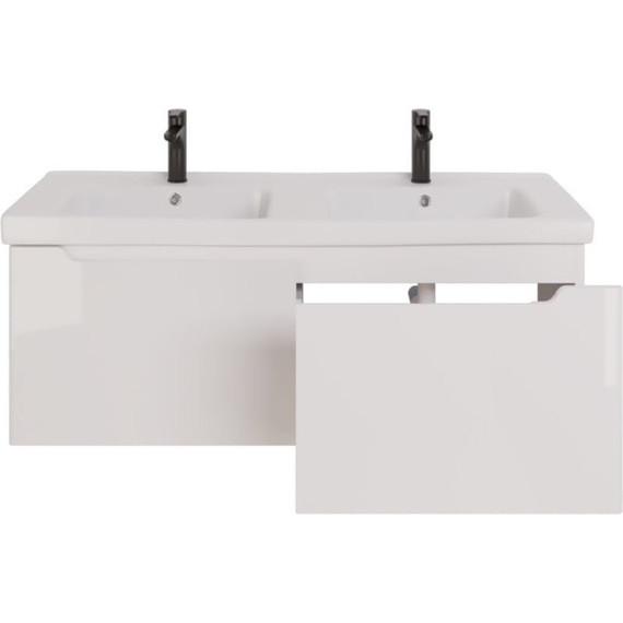 Тумба подвесная с раковиной Dreja W 125 см 99.9400, белый глянец - фото 2