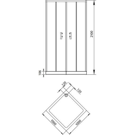 Душевое ограждение Aquanet Alfa Cube NAA1142 100x100 см, хром/прозрачное - фото 10