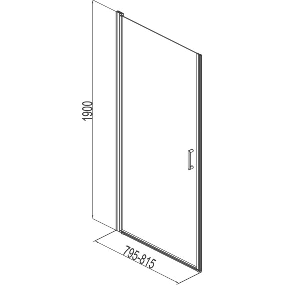 Душевая дверь Aquanet Cinetic AE12-N-80H190U-CT 80 см, хром/прозрачное - фото 6