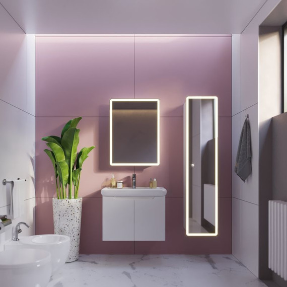 Пенал подвесной Dreja Point Led 40 см 99.9035, белый глянец - фото 8