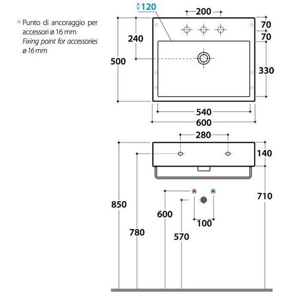 Раковина подвесная Globo Classic 60 см SCQ61.BI*0 - фото 3