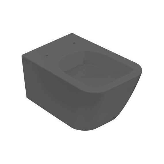 Унитаз подвесной безободковый Globo Stone 52х36 см STS05.AR, черный матовый, Цвет производителя: чёрный матовый - фото 