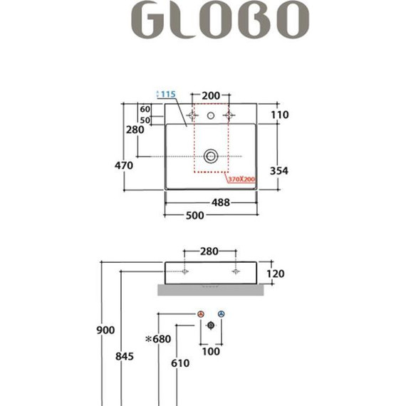 Раковина-чаша Globo T-Edge 50 см B6R51.BI*1 - фото 3
