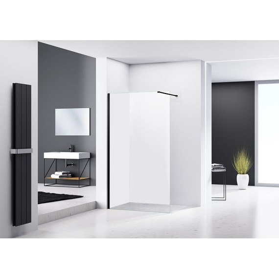 Душевая перегородка Abber Immer Offen 120 см AG61120B, черный/прозрачное - фото 2