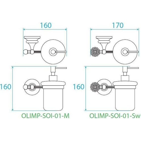 Дозатор для жидкого мыла Cezares Olimp OLIMP-SOI-01-Sw - фото 2