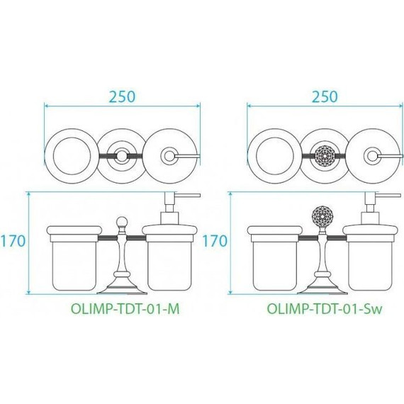 Дозатор для жидкого мыла со стаканом Cezares Olimp OLIMP-TDT-01-M - фото 2