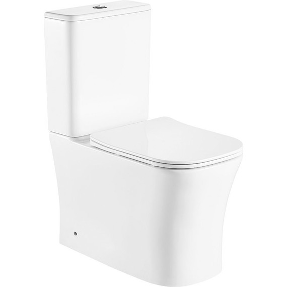 Унитаз-компакт CeramaLux Rimless 1218A с крышкой микролифт (арматура Geberit) - фото 