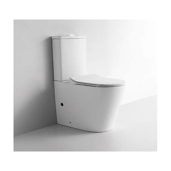 Унитаз-компакт CeramaLux Rimless NS-2178 с крышкой микролифт (арматура Geberit) - фото 