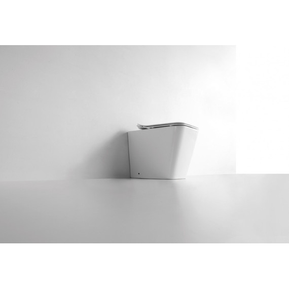 Унитаз приставной CeramaLux Rimless NS-3170 с крышкой микролифт - фото 9