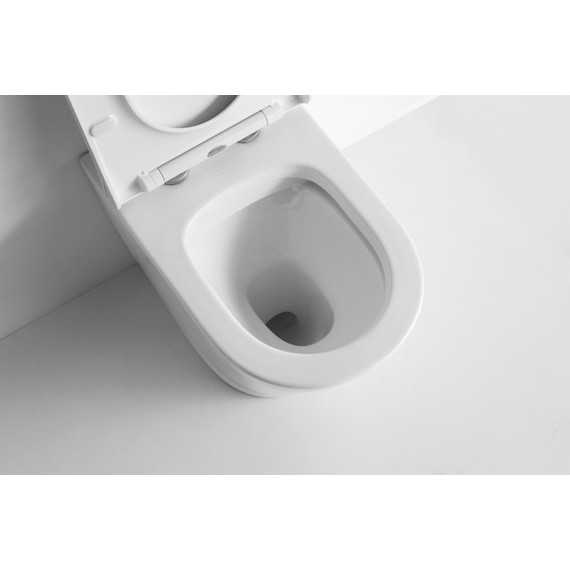 Унитаз приставной CeramaLux Rimless NS-3178 с крышкой микролифт - фото 9