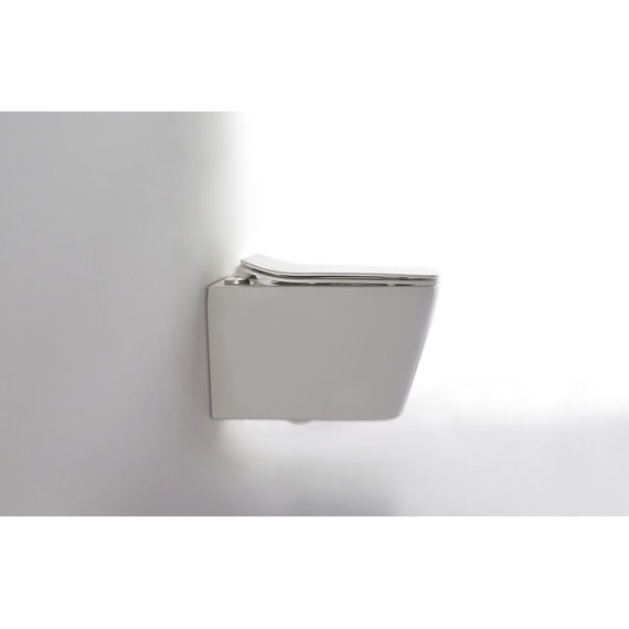 Унитаз подвесной CeramaLux Rimless NS5170 с крышкой микролифт, Цвет производителя: белый - фото 4