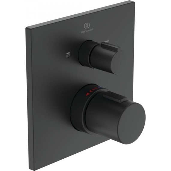 Смеситель для ванны с термостатом Ideal Standard Silk Black Ceratherm C100 A7522XG, черный матовый - фото 