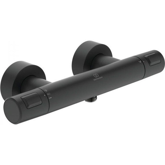 Смеситель для душа с термостатом Ideal Standard Silk Black Ceratherm T25 A7201XG, черный матовый - фото 