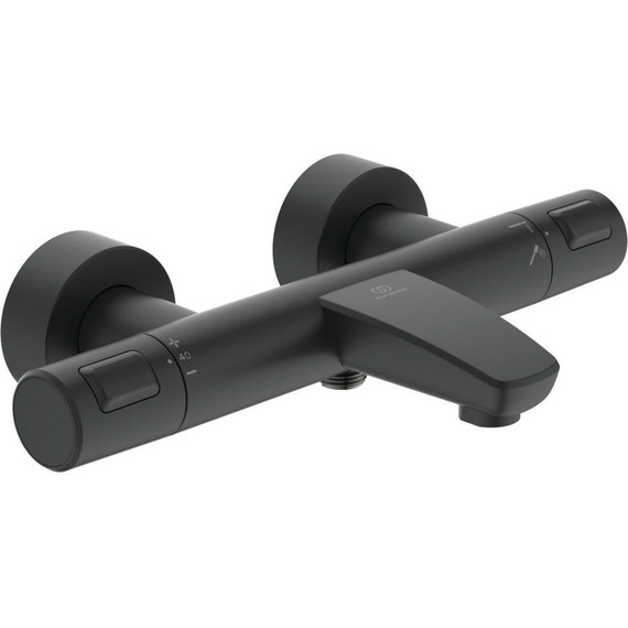 Смеситель для ванны с термостатом Ideal Standard Silk Black Ceratherm T25 A7544XG, черный матовый - фото 