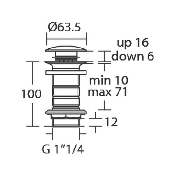Донный клапан Ideal Standard Silk Black E1483XG, черный матовый - фото 2