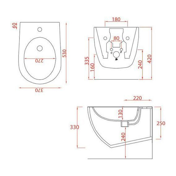 Биде подвесное ArtCeram File 2.0 FLB001 40 00, tortora - фото 3