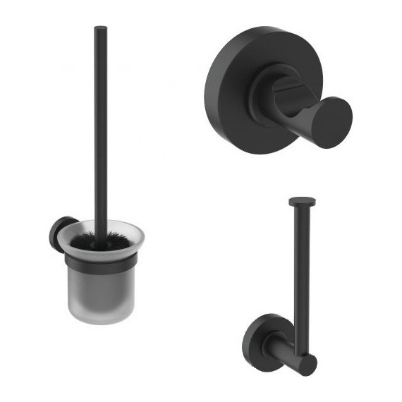Набор аксессуаров для ванной комнаты Ideal Standard Silk Black IOM A9246XG, черный матовый - фото 