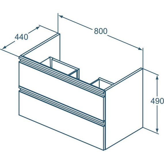 Тумба подвесная с раковиной Ideal Standard Silk Black Tesi 80 см T0051ZT, черный матовый - фото 5