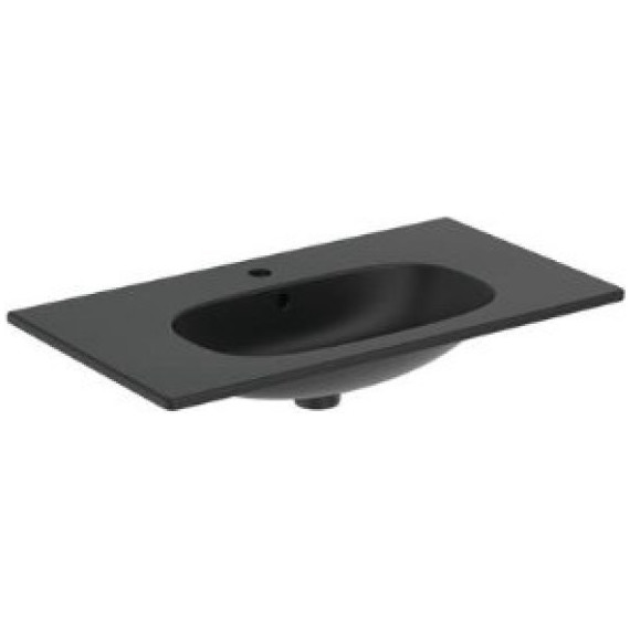 Тумба подвесная с раковиной Ideal Standard Silk Black Tesi 80 см T0051ZT, черный матовый - фото 3