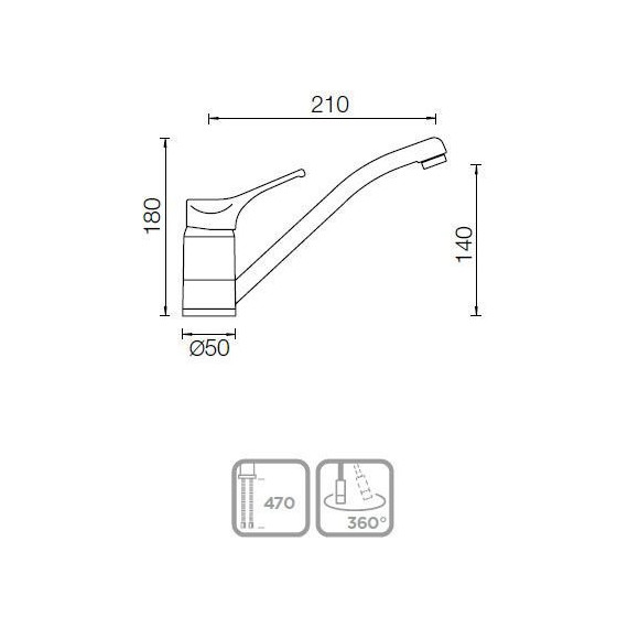 Смеситель для кухни Schock COSMO 710412, саббиа - фото 2