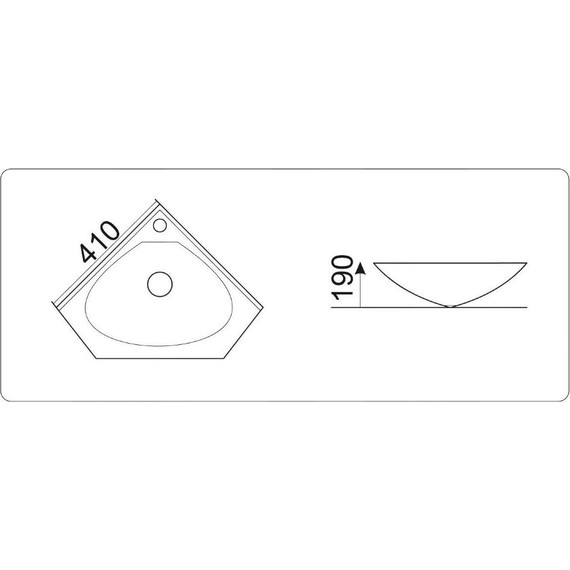 Раковина угловая CeramaLux N 41 см 9068B - фото 4