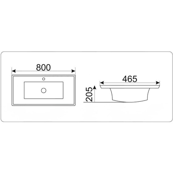 Раковина врезная на столешницу CeramaLux N 80 см NYJ851-80 - фото 2