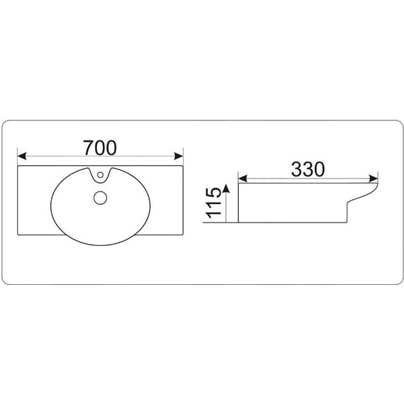 Раковина подвесная CeramaLux N 70 см STR4280C - фото 2
