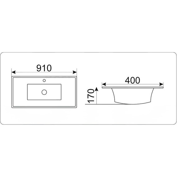 Раковина врезная на столешницу CeramaLux N 91 см YJ-803-90 - фото 6