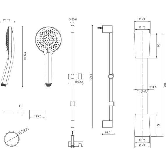 Набор смесителей 3 в 1 для ванны с коротким изливом Jacob Delafon Elite E32911RU-CP - фото 11