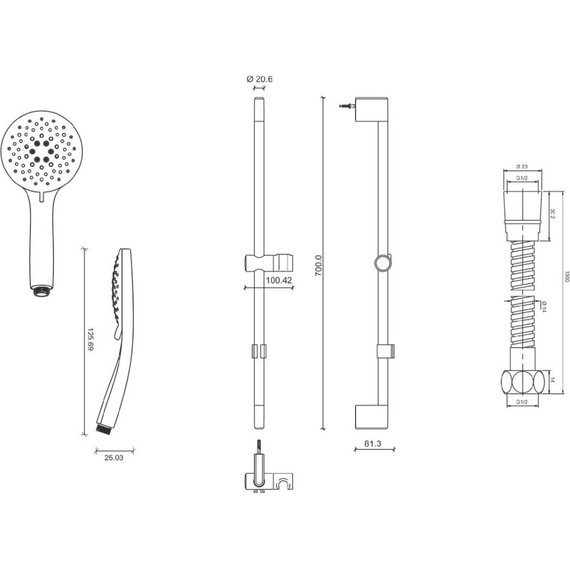 Набор смесителей 3 в 1 для ванны с коротким изливом Jacob Delafon Lucien E20850RU-CP - фото 8