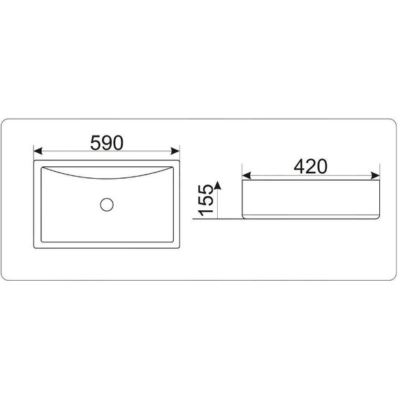 Раковина-чаша CeramaLux N 59 см 9121 - фото 2