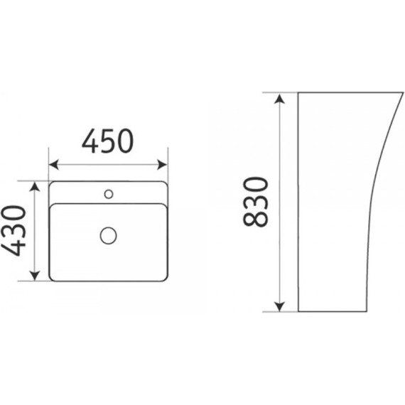 Раковина напольная CeramaLux N 45 см G-315 - фото 4