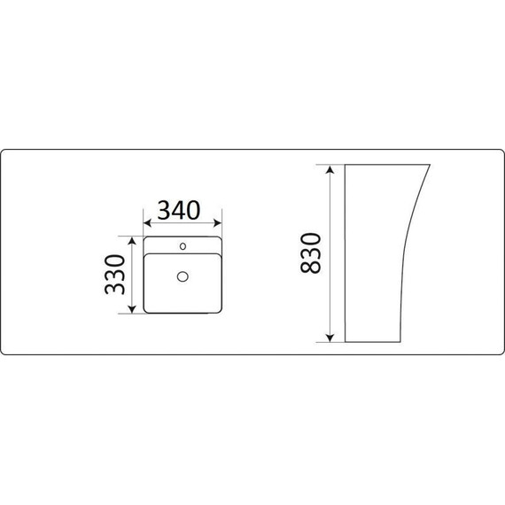Раковина напольная CeramaLux N 34 см G-515 - фото 5