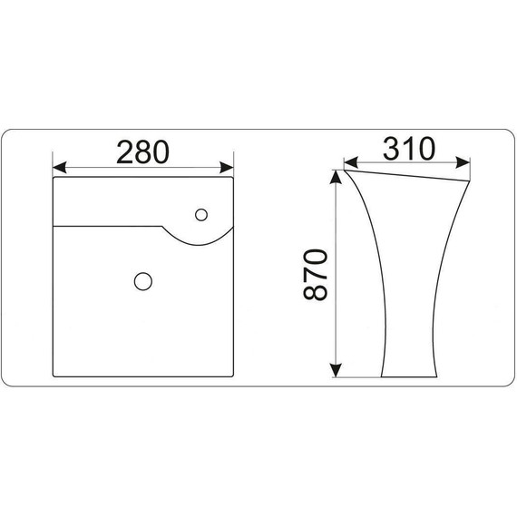 Раковина напольная CeramaLux N 28 см M9012 - фото 7