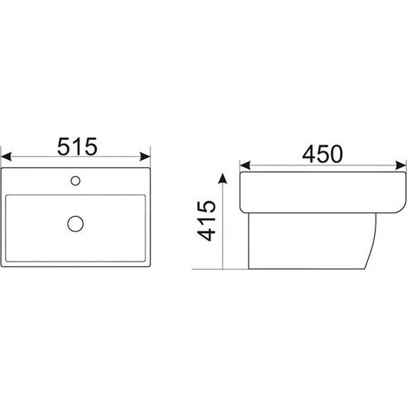 Раковина подвесная CeramaLux N 51 см NB164 - фото 8