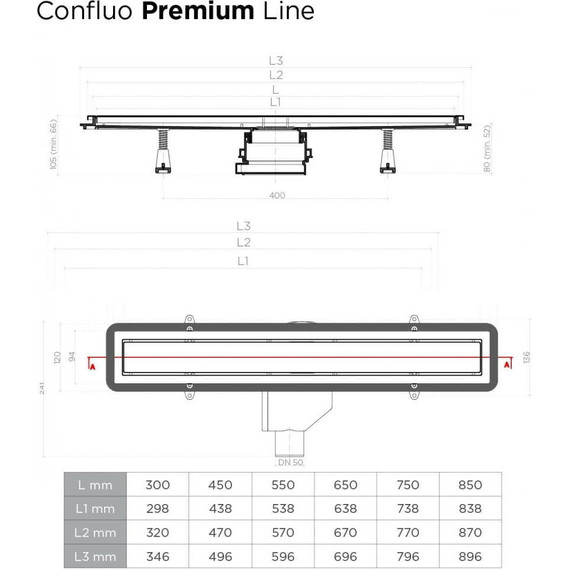 Трап Pestan (BETTOSERB) Confluo Premium White Glass Line Gold 55 см 13100121, нержавеющая сталь/стекло, золото/белый, Цвет производителя: белый, золото, Размер трапа: 550 - фото 13