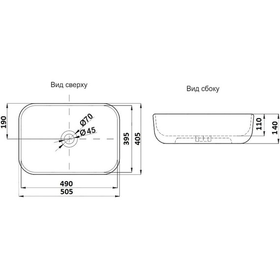 Раковина-чаша CeramaLux NC 50 см 78104MDH-2, серый - фото 3