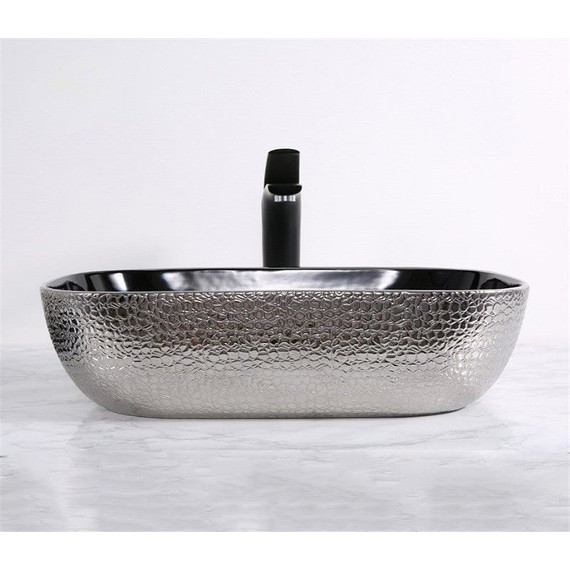 Раковина-чаша CeramaLux LuxeLine 45 см D1333H020, черный/серый - фото 3