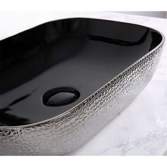 Раковина-чаша CeramaLux LuxeLine 45 см D1333H020, черный/серый - фото 5