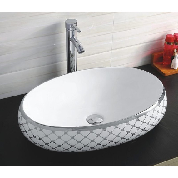 Раковина-чаша CeramaLux NC 59 см 262, белый/серый - фото 2