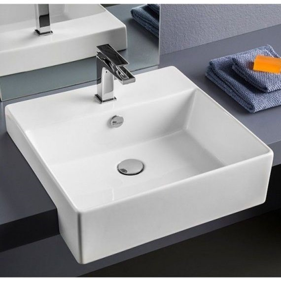 Раковина врезная на столешницу Artceram Quadro Semincasso 50 см QUL004 01 00 - фото 2